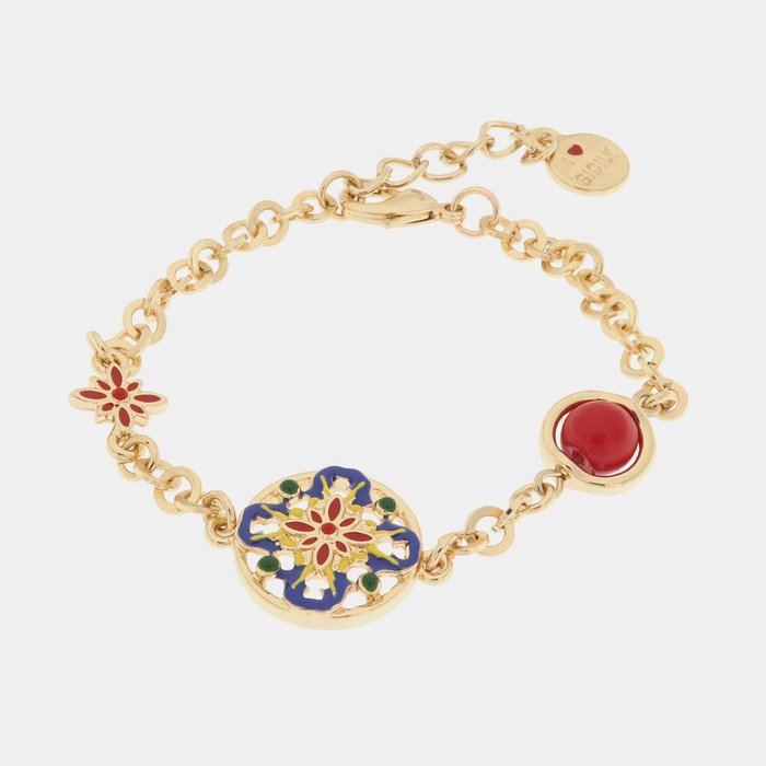 Metal Bracelet with Majolica