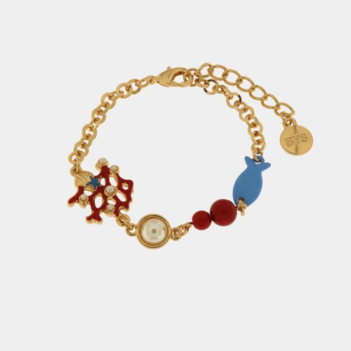 Bracelet en métal avec symboles marins