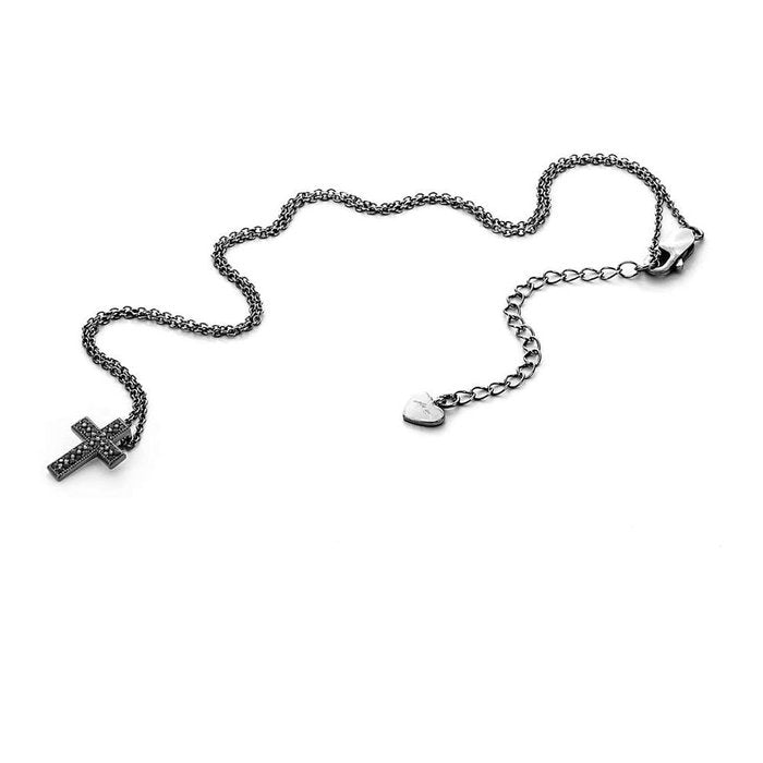 Collana brunita croce zirconi