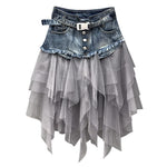 Denim and Tulle Skirt Westwood Style - Gothic Punk Women's Fashion - Vignette | Steampunk Store