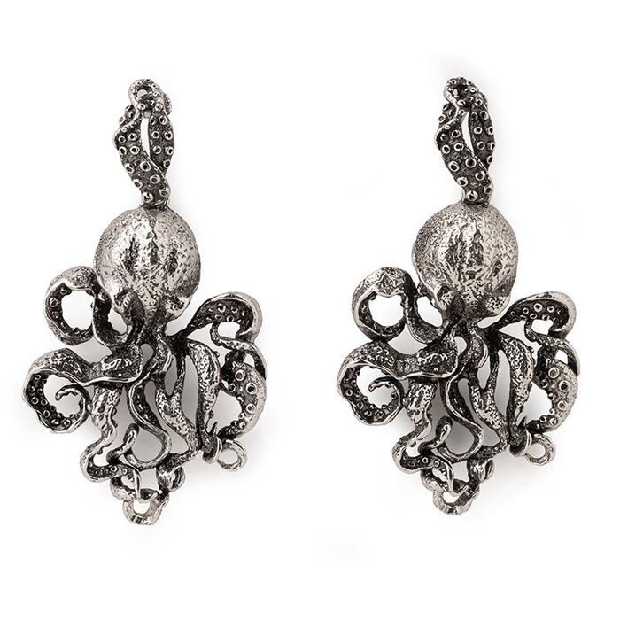 Boucles d'oreilles pieuvre nue