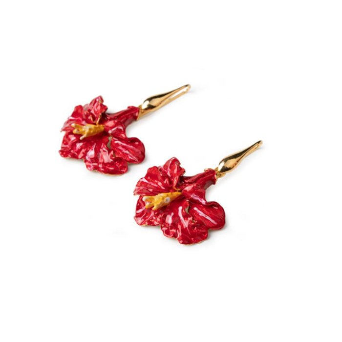 Boucles d'oreilles Hibiscus