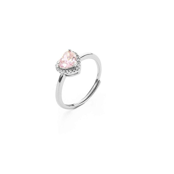 Bague coeur rose