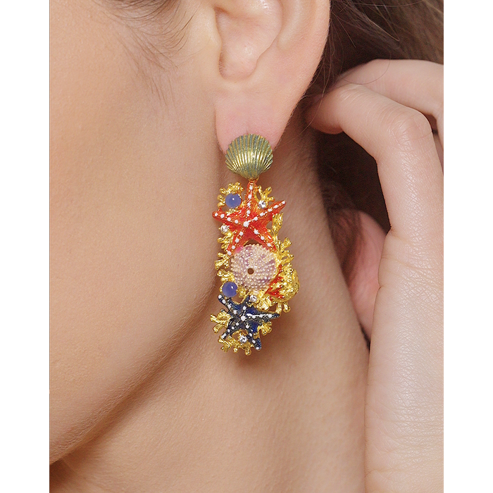 Boucles d'oreilles fond marin