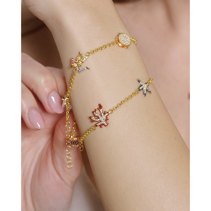 Rolo Bracelet 4 Symbols Sea Lapilli