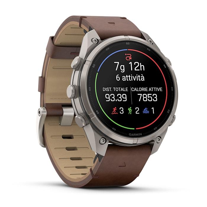 Fenix 9 Pro – inReach, 47mm, Titanio con cinturino in pelle Walnut - 010-04336-41