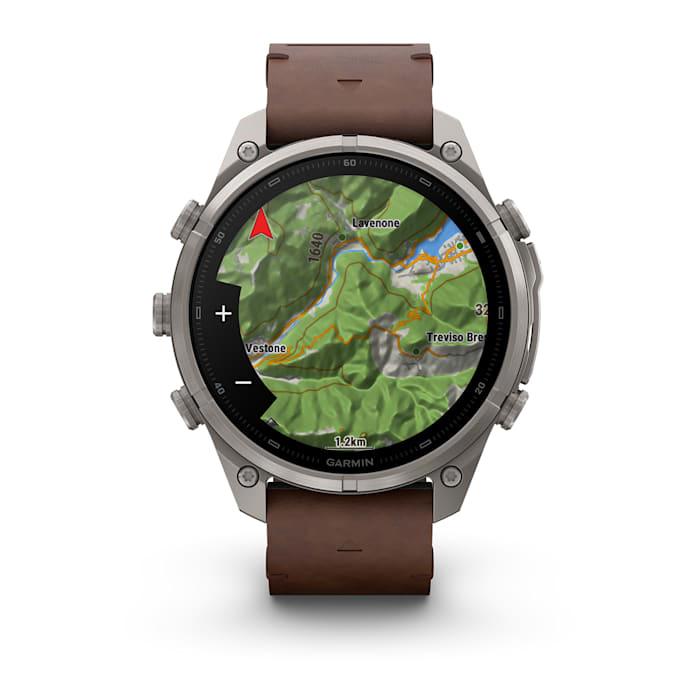 Fenix 9 Pro – inReach, 47mm, Titanio con cinturino in pelle Walnut - 010-04336-41