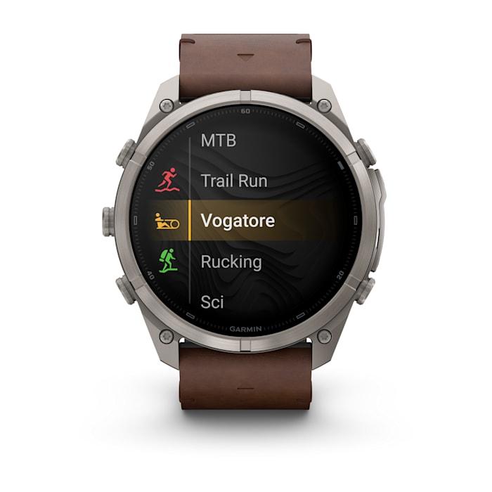 Fenix 9 Pro – inReach, 51mm, Titanio con cinturino in pelle Walnut - 010-04337-41