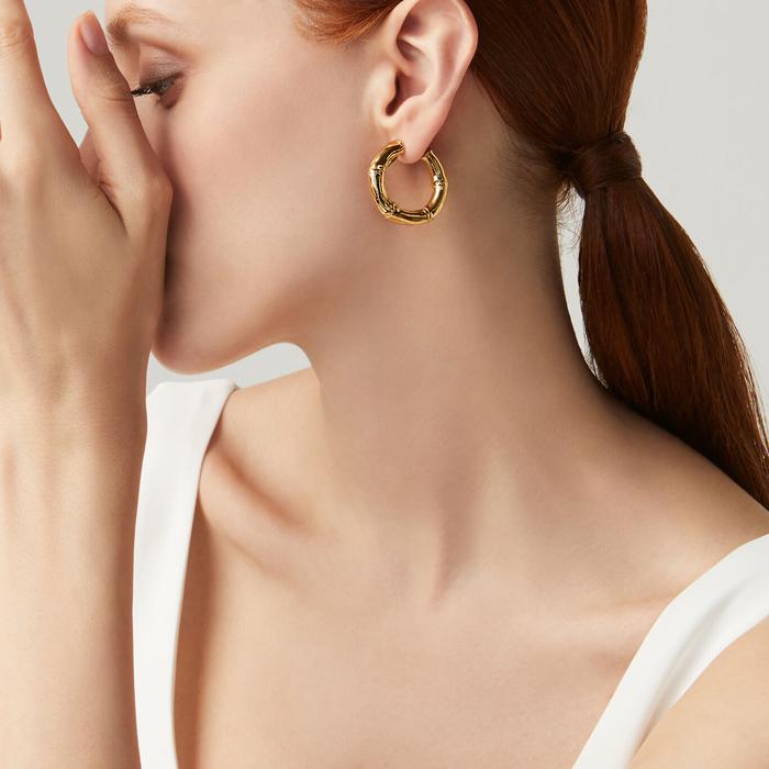 Small Bamboo Hoop Earrings