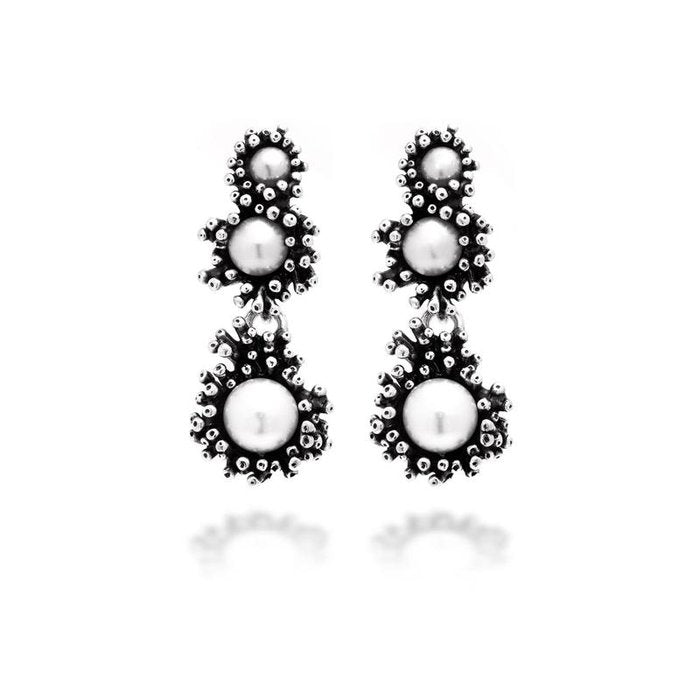 Petites boucles d'oreilles cascade anémone