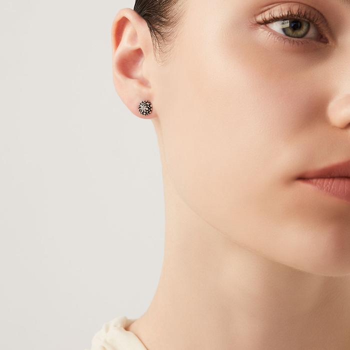 Mini boucles d'oreilles perlées et zircones