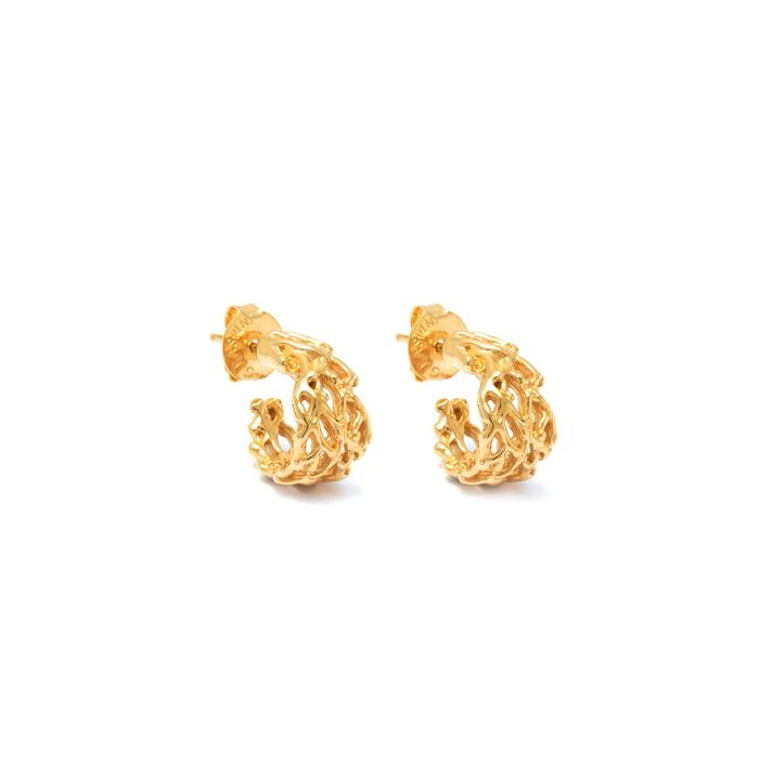 Petites boucles d'oreilles créoles en corail