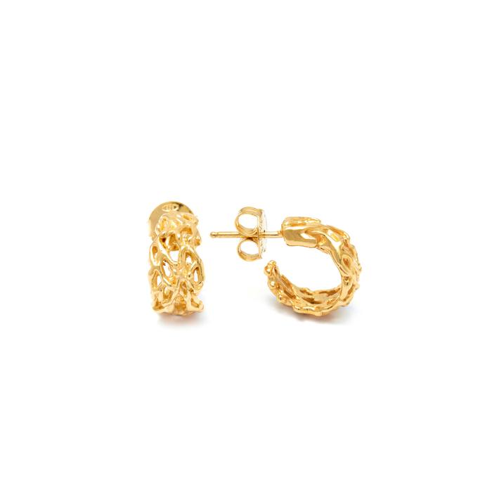 Petites boucles d'oreilles créoles en corail