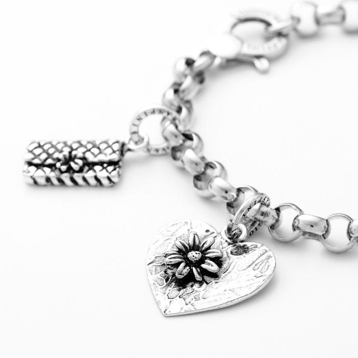 Breloque Fleur en Coeur