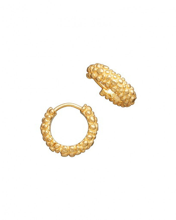Boucles d'oreilles Huggie Perlage en or