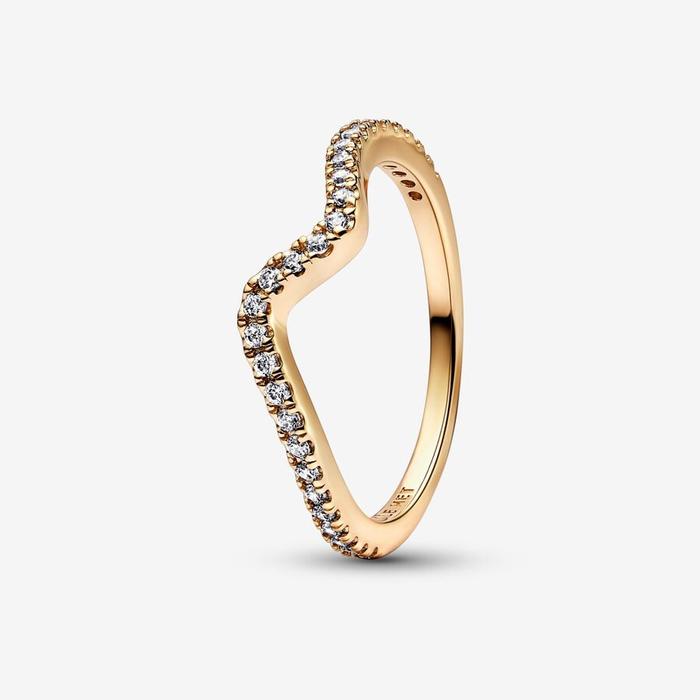 Wave Ring Bright Stones