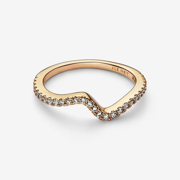 Wave Ring Bright Stones