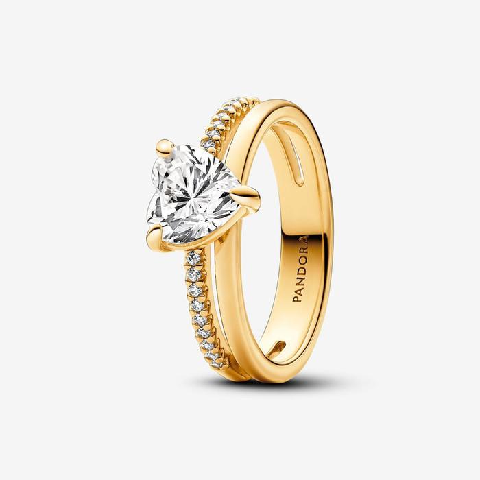 Double Band Ring with Heart
