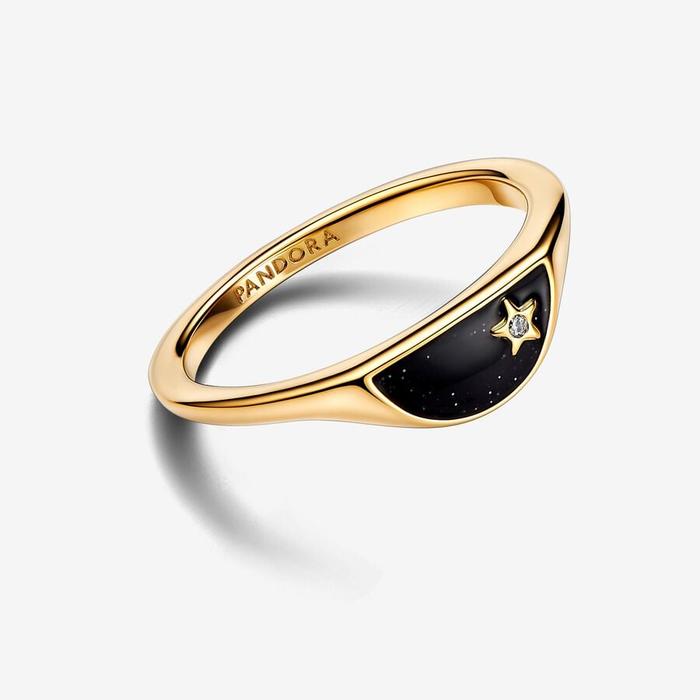 Bague demi-joint en émail Pandora ME