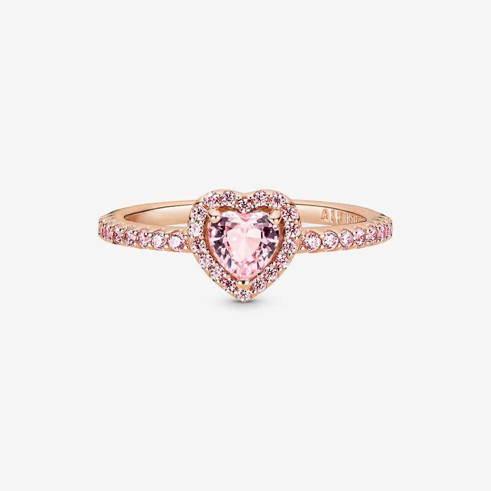 Bague cœur rose en relief