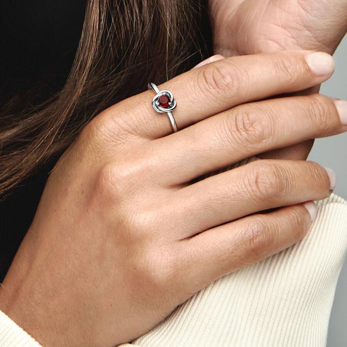 Dark Red Eternal Circle Ring January