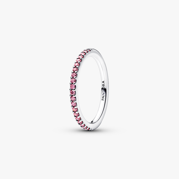 Anello Pavè Fascia Sottile Rosa