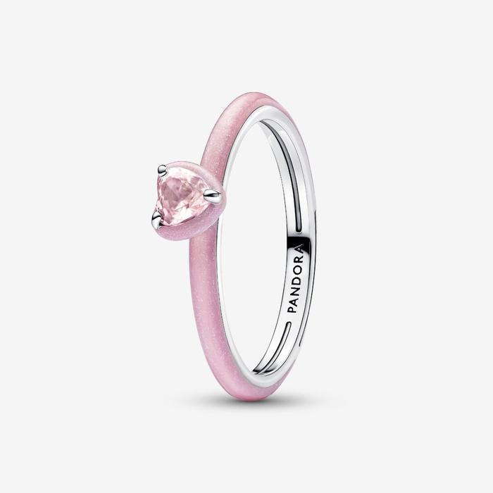 Bague Pandora ME en forme de cœur avec chakra rose
