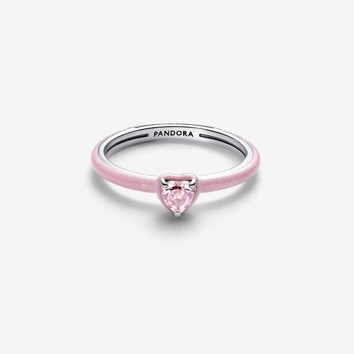 Bague Pandora ME en forme de cœur avec chakra rose