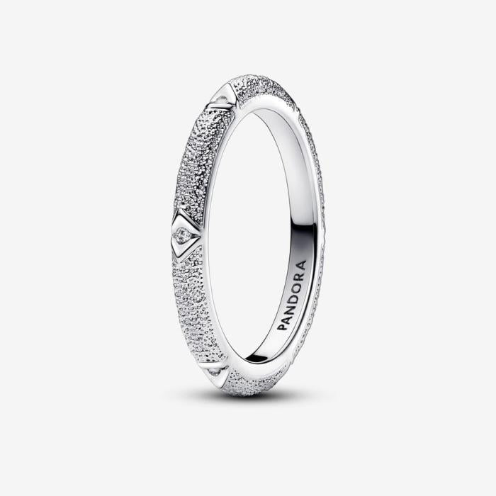 Bague texturée martelée avec pierres Pandora ME