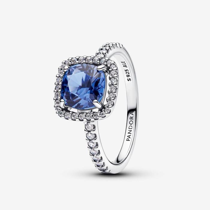 Grand anneau lumineux carré bleu