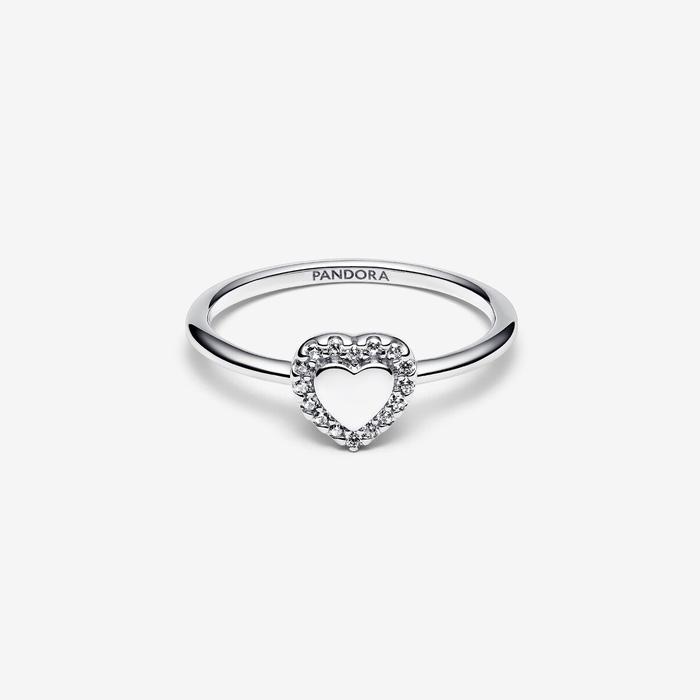 Bague Coeur et Pavé à graver