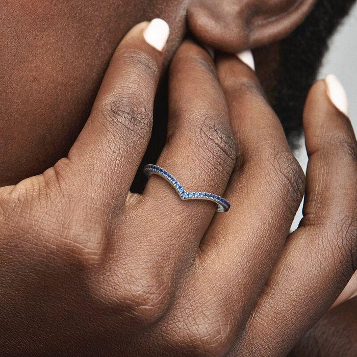 Bague de souhait scintillante bleue