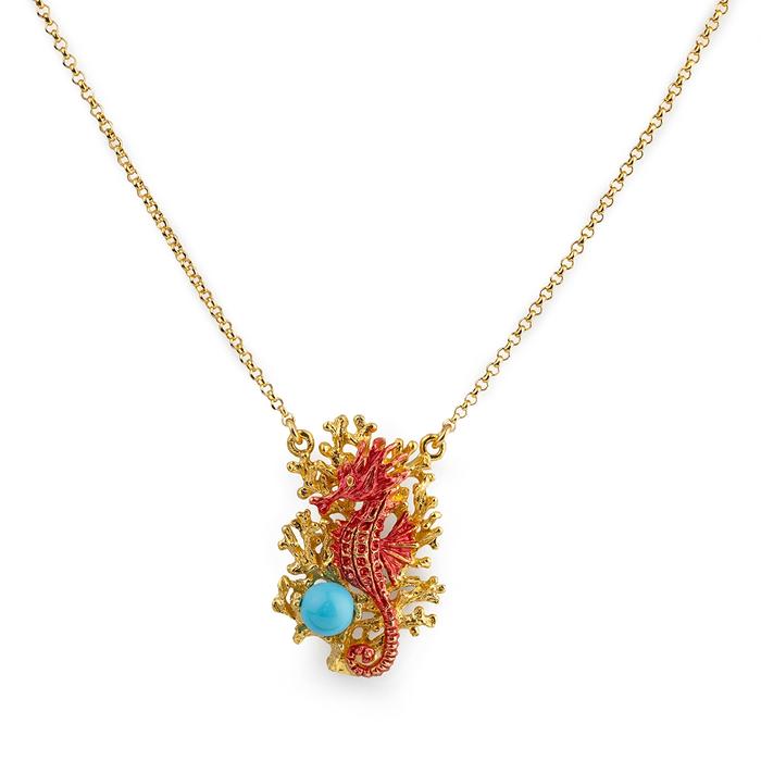 Collana Ippocampo e Corallo