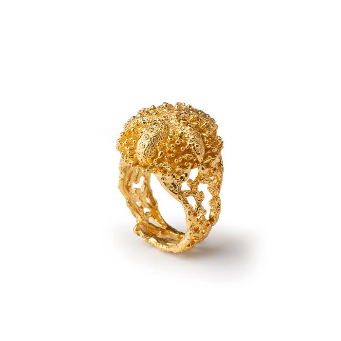 Gold Hedgehog Quills Ring