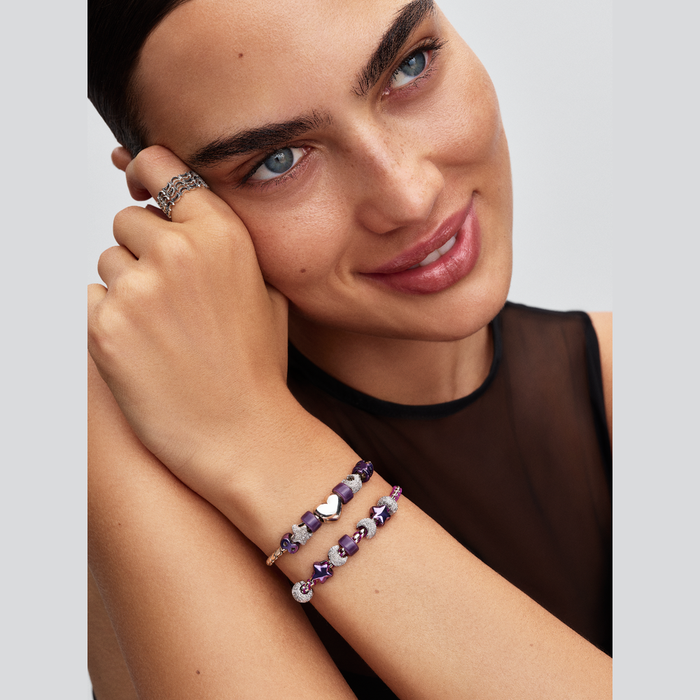 Bracciale Intreccio Tessuto Viola