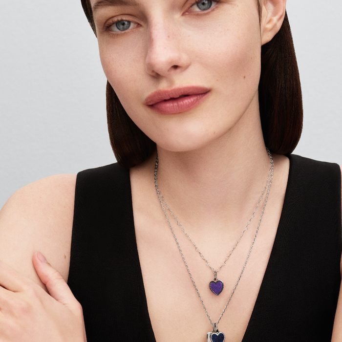 Charm Pendente Cuore Blu da incidere
