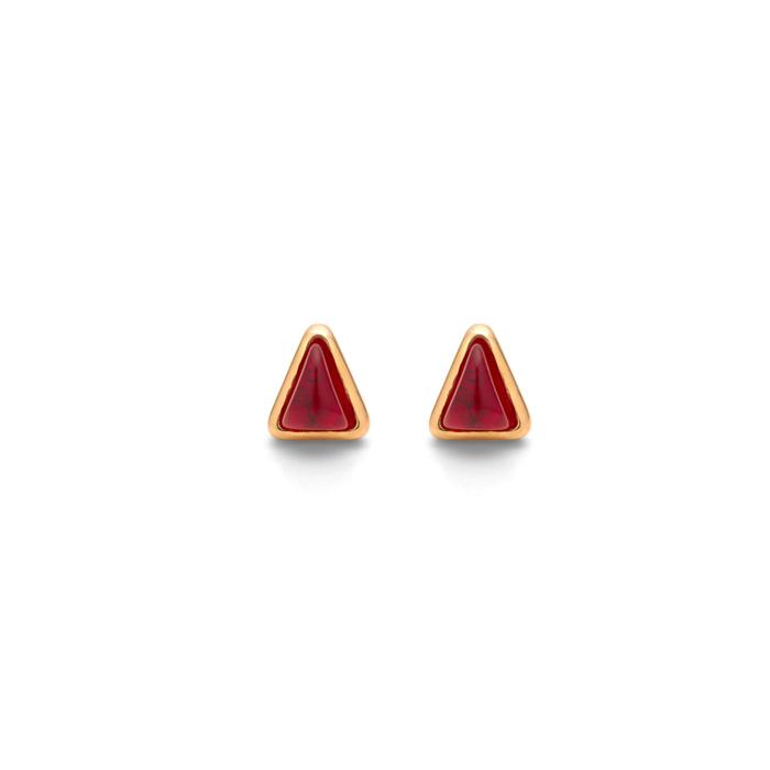 Red Blade Gold Earrings