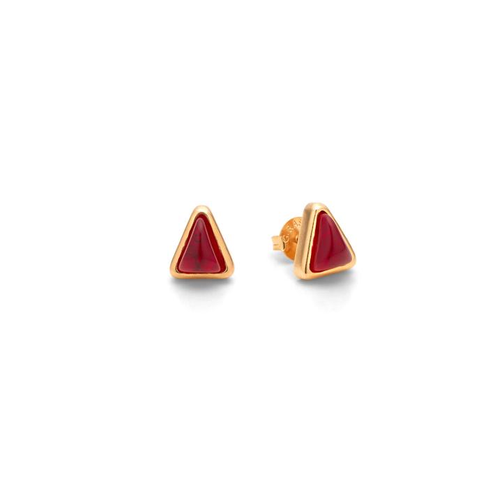 Red Blade Gold Earrings