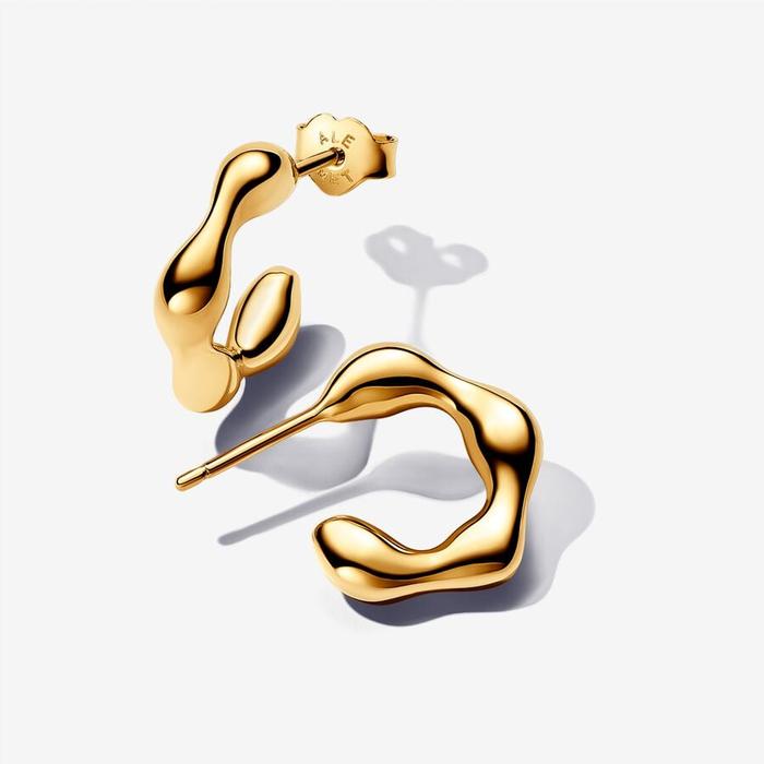 Sinuous Line Open Hoop Earrings