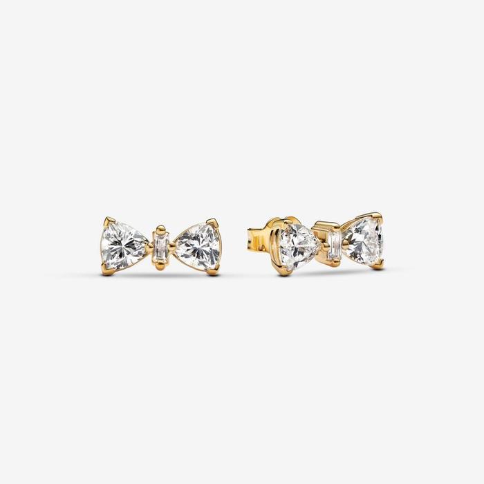 Petites boucles d'oreilles à nœud brillant