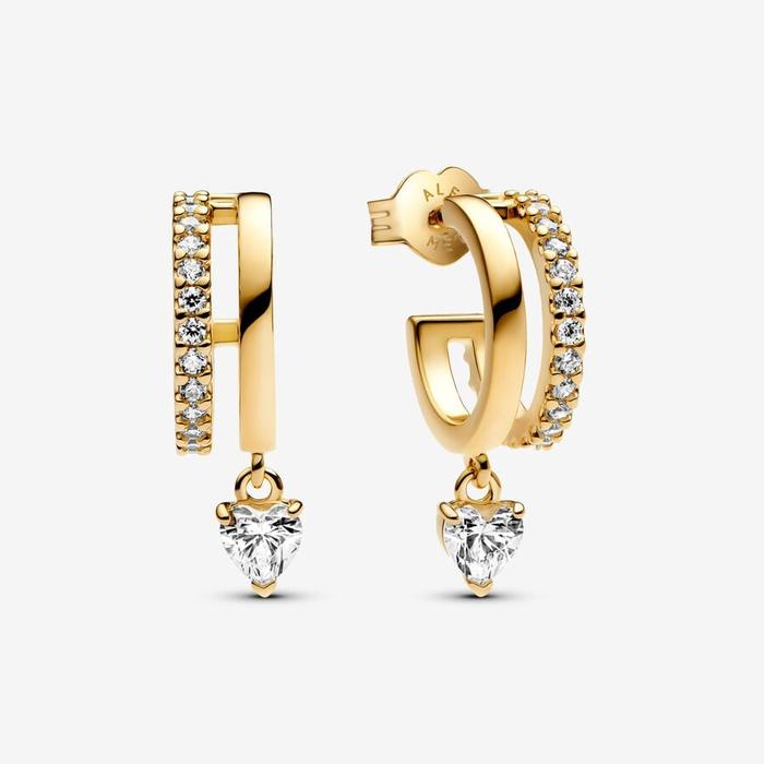 Hoop earrings with hanging heart