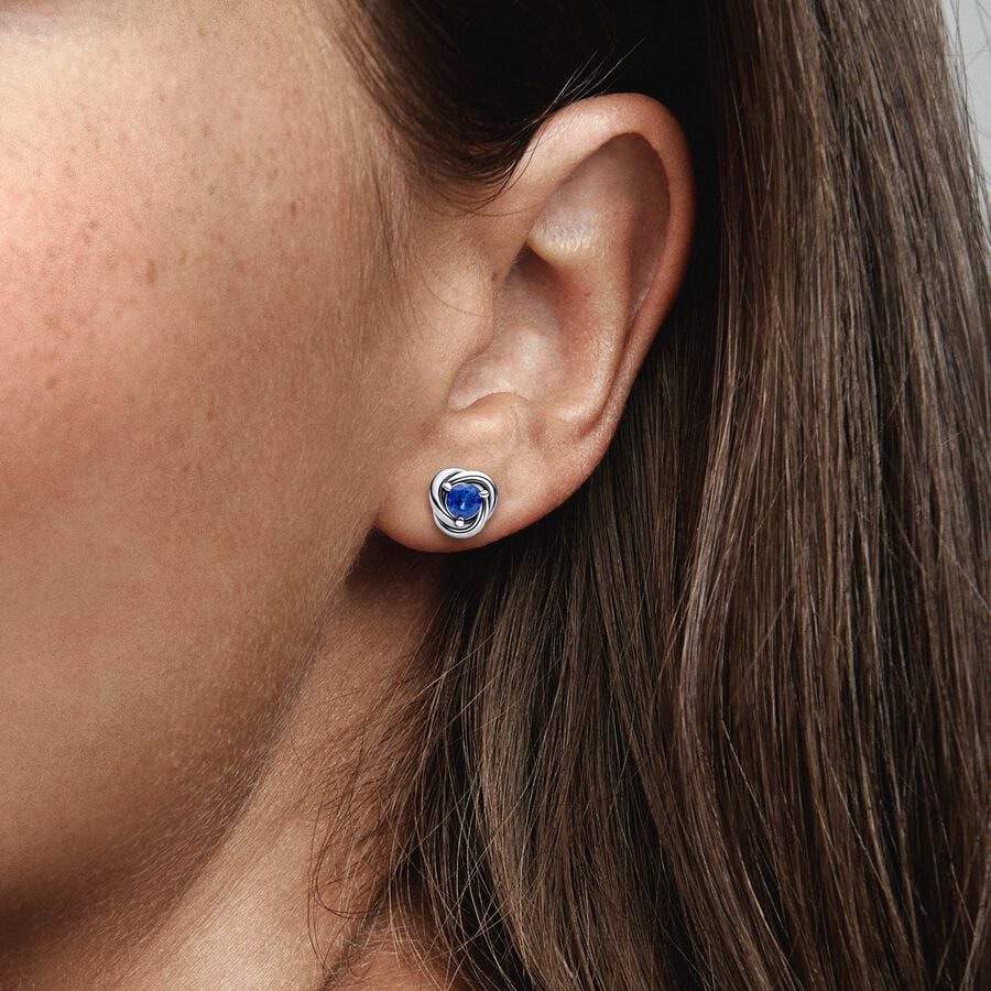 September Blue Eternal Circles Stud Earrings