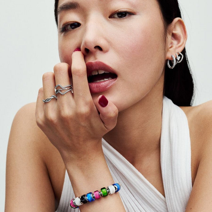 Boucles d'oreilles créoles pavées avec cœur