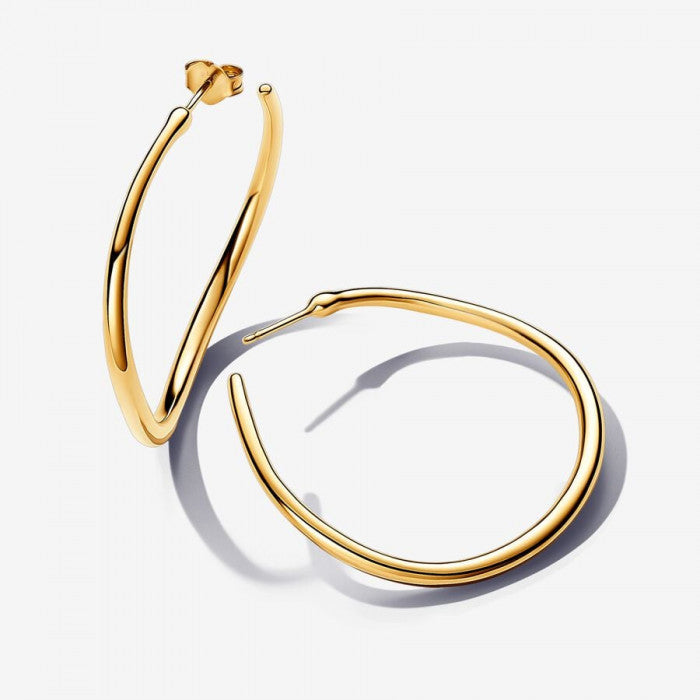 Boucles d'oreilles créoles ouvertes 42 mm Ligne sinueuse