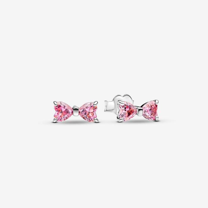 Large Pink Bright Bow Earrings