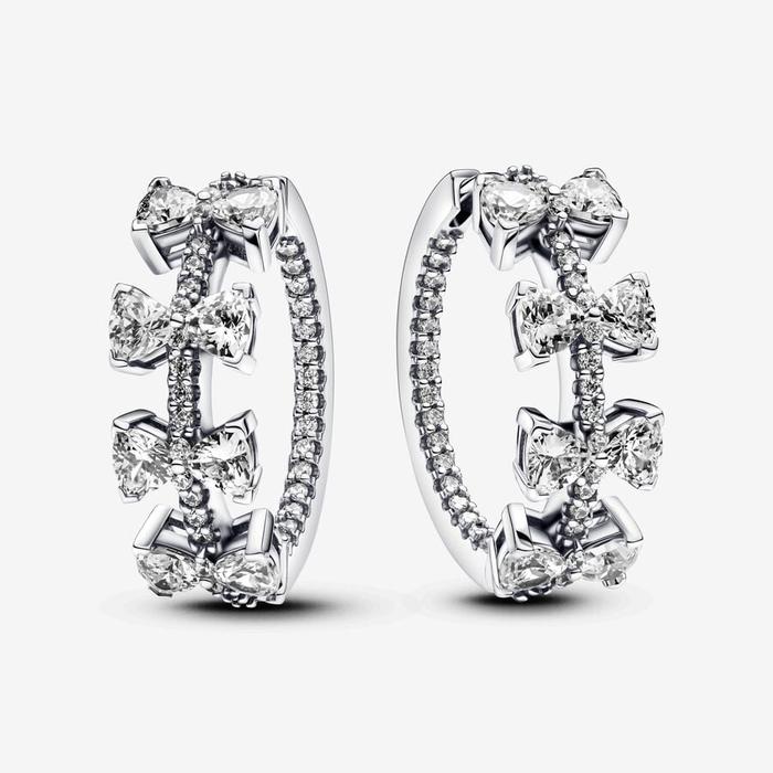 Boucles d'oreilles créoles avec nœuds brillants