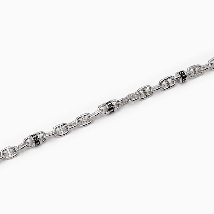 Rolo mesh bracelet with black inserts NEUTRAL