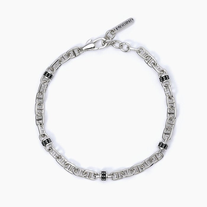 Rolo mesh bracelet with black inserts NEUTRAL