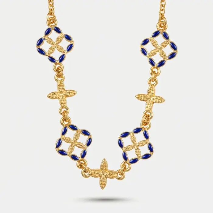 Collana in Metallo maiolica blu