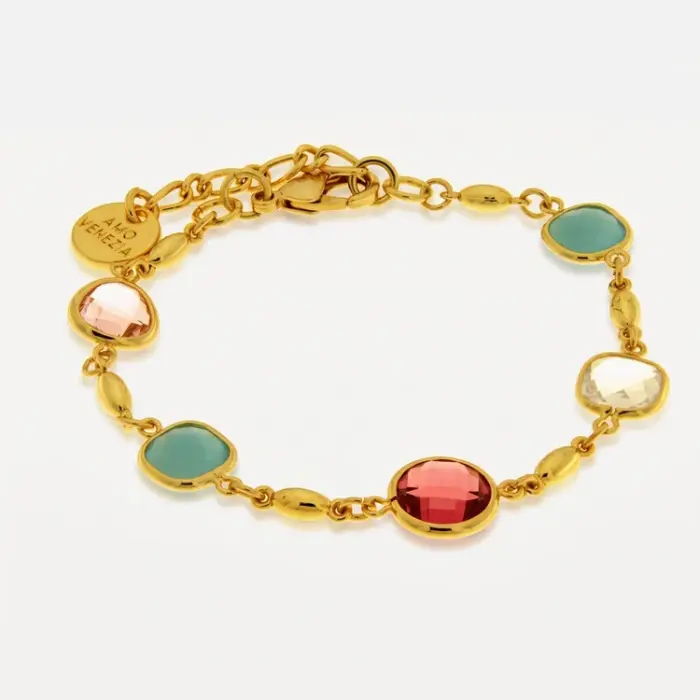 Bracciale in Metallo cristalli colorati